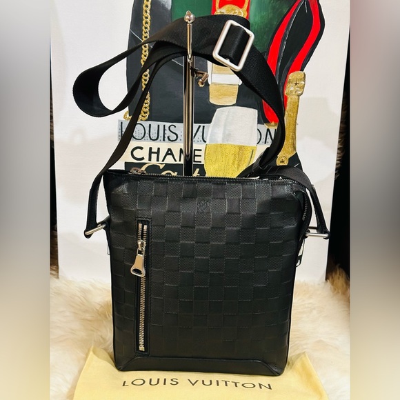 ๐ฅ LOUIS VUITTON DAMIER INFINI BRAZZA MESSENGER BAG UNISEX w/ DUST BAG - Picture 7 of 17